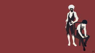 Couple chair red background minimalist - nier:automata free wallpaper for desktop