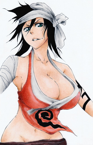 Woman sword shirt headband drawing - giantess art free wallpaper