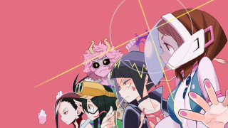 Anime characters group fingers up - a line free wallpaper