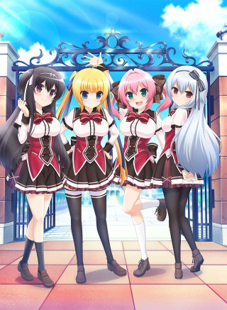 Anime girls sidewalk gate blue - a sidewalk free wallpaper for mobile