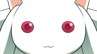 Cartoon character big eyes cat - a pink collar free wallpaper