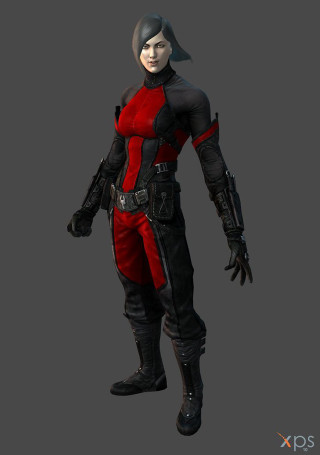 Red black outfit gun helmet - a character free wallpaper for mobile