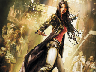 Woman dancing long coat crowd - a long coat free wallpaper