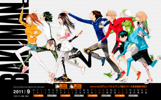 Anime calendar cover group characters - a calendar free wallpaper