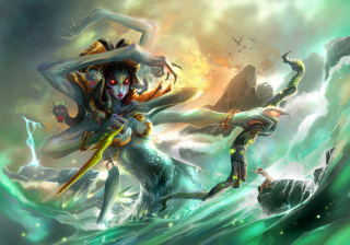 Woman horse ocean demon back - her back and a demon free wallpaper