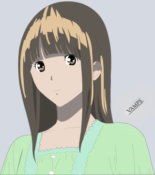 Girl green shirt bird anime - above her free wallpaper