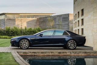 Blue car parked building pool - a blue car free wallpaper for desktop