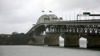 Bridge water flag sign top - a bridge over a body of water free wallpaper for desktop