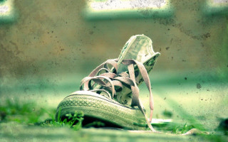 Sneakers striped lace grass window - grunge free wallpaper