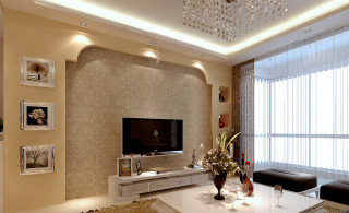 Living room large tv chandelier 3 - art deco free wallpaper