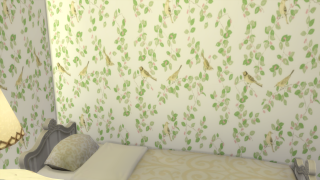 Bed pillow wallpaper birds lamp - the side of the bed free wallpaper