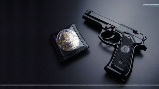 Gun badge black surface silver - a.d.m. cooper free wallpaper for desktop