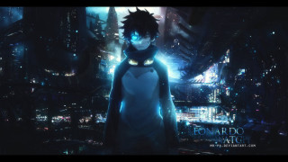 Cyberpunk man neon city night - a neon light free wallpaper