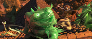 Green creature roof building dragon - top of a roof next free wallpaper