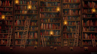 Books ladders candles room library - the shelf free wallpaper