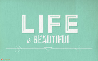 Life is beautiful green background - chalk art free wallpaper for desktop