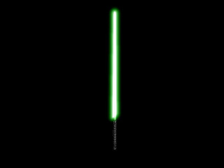 Green lightsaber glowing dark star - war free wallpaper