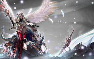 Woman wings horse sword image - her hand and a sword free wallpaper