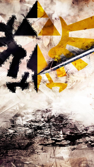 Yellow black arrow abstract splash - analytical art free wallpaper for mobile