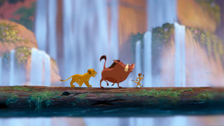 Lion king mouse prince scene - a waterfall in the background free wallpaper for desktop