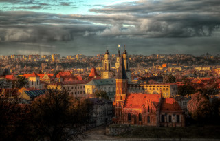 City tall buildings cloudy sky 2 - artur tarnowski free wallpaper