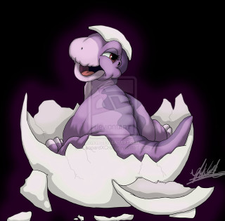 Purple dinosaur sitting egg shell - abidin dino free wallpaper for tablet