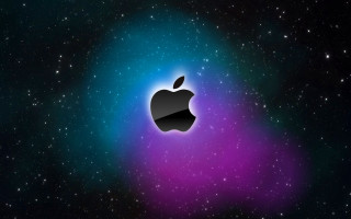 Apple logo space stars blue 9 - an apple logo free wallpaper for desktop