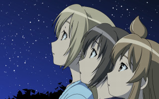 Anime characters staring stars night - the star free wallpaper
