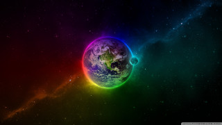 Colorful earth space stars black - hue free wallpaper