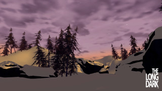 Snowy mountain purple sky trees 2 - a purple sky in the background free wallpaper for desktop