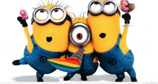 Minions rainbow doughnut fun colorful - the other holding free wallpaper