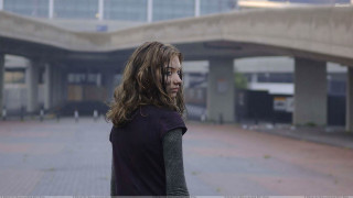 Woman parking lot building bridge - a parking lot free wallpaper