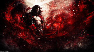 Man sword red black background 2 - a splash of paint free wallpaper