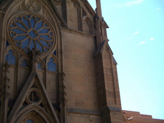Cathedral clock tower sky background 2 - a large cathedral free wallpaper