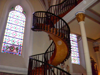 Spiral staircase church stained glass 2 - romanesque free wallpaper
