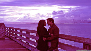 Man woman kissing pier water - brian and wendy froud free wallpaper