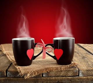 Coffee mugs hearts table red - free hearts wallpaper for tablet