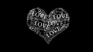 Heart shaped word cloud black 2 - a white heart free wallpaper