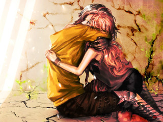 Couple sitting dirt floor anime - top of a floor next free wallpaper