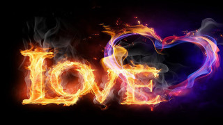 Fire smoke love heart black - an airbrush painting free wallpaper for desktop