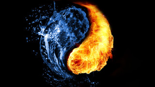 Fire water yin yang symmetry - symmetrical free wallpaper