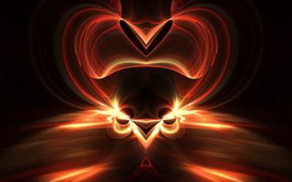 Red yellow fractal design black 2 - a white triangle free wallpaper