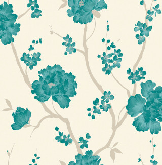 Blue flower pattern white background 2 - the left side of the image free wallpaper for tablet