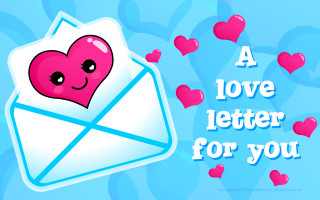 Love letter hearts flying message 2 - mail art free wallpaper