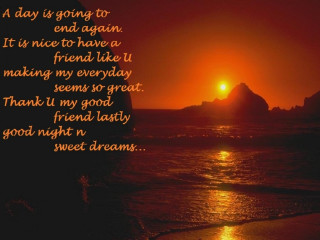 Sunset friend quote goodnight dream - a friend free wallpaper