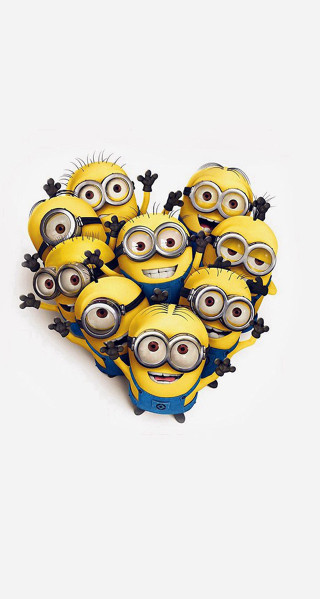 Minions heart shape eyes white - eye free wallpaper for mobile