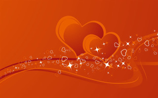 Hearts stars orange background swirly - an orange background free wallpaper