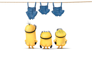 Yellow characters hanging clothes line - dom qwek free wallpaper for desktop