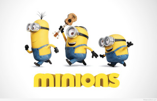 Three minions running minions cartoon - david teniers iii free wallpaper
