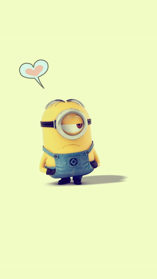 Minion heart balloon floating speech - a minion free wallpaper